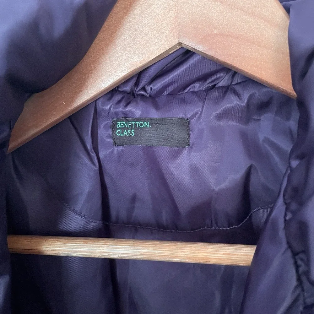 United Colors Of Benetton Plum‎ Purple Snap Up Puffer Jacket Girls Size 130 7-8y